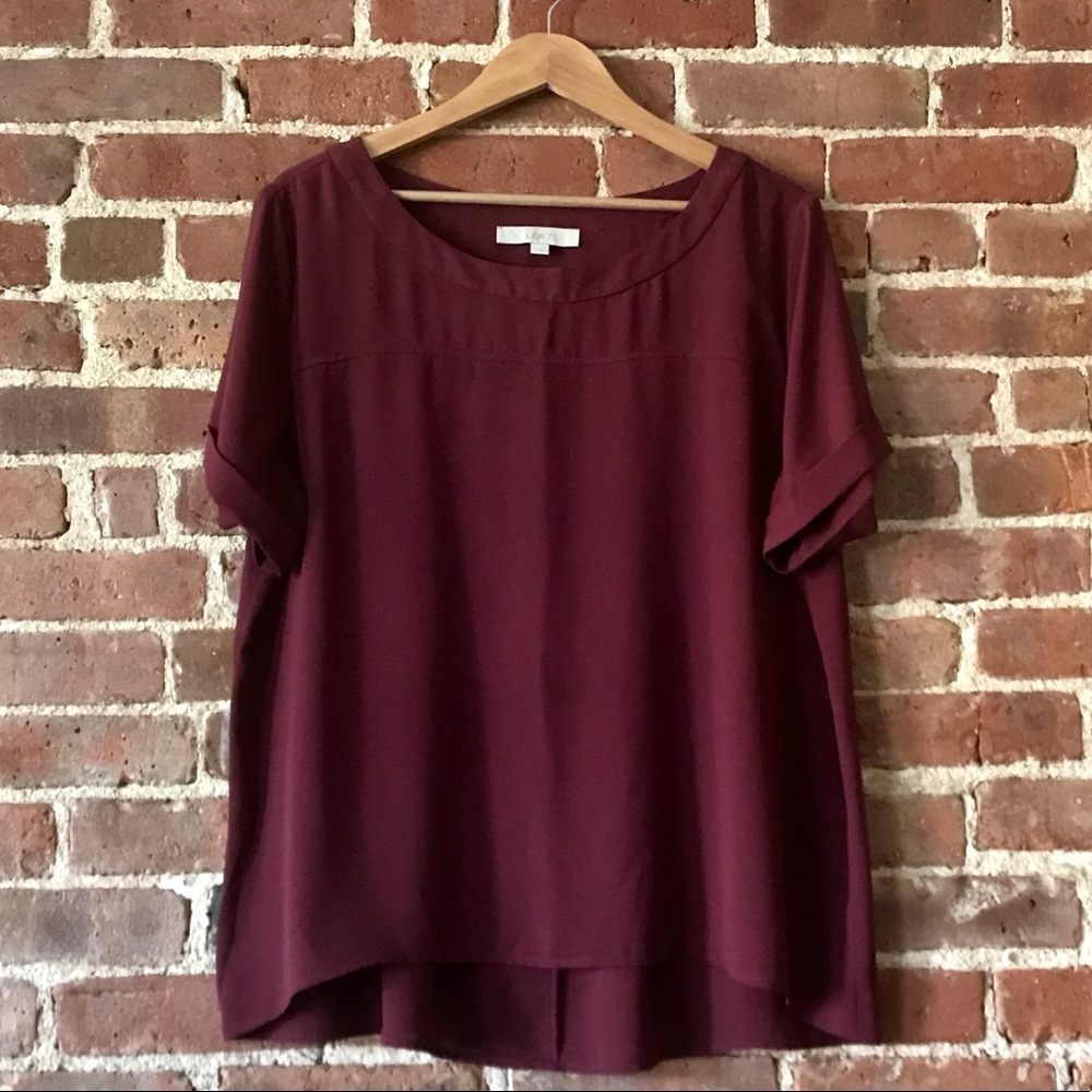 LOFT | Drapey high lo blouse | Size XL
